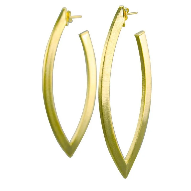 Square Drop Earrings for Modern -LONG FLAT TEAR DROP EARRINGS