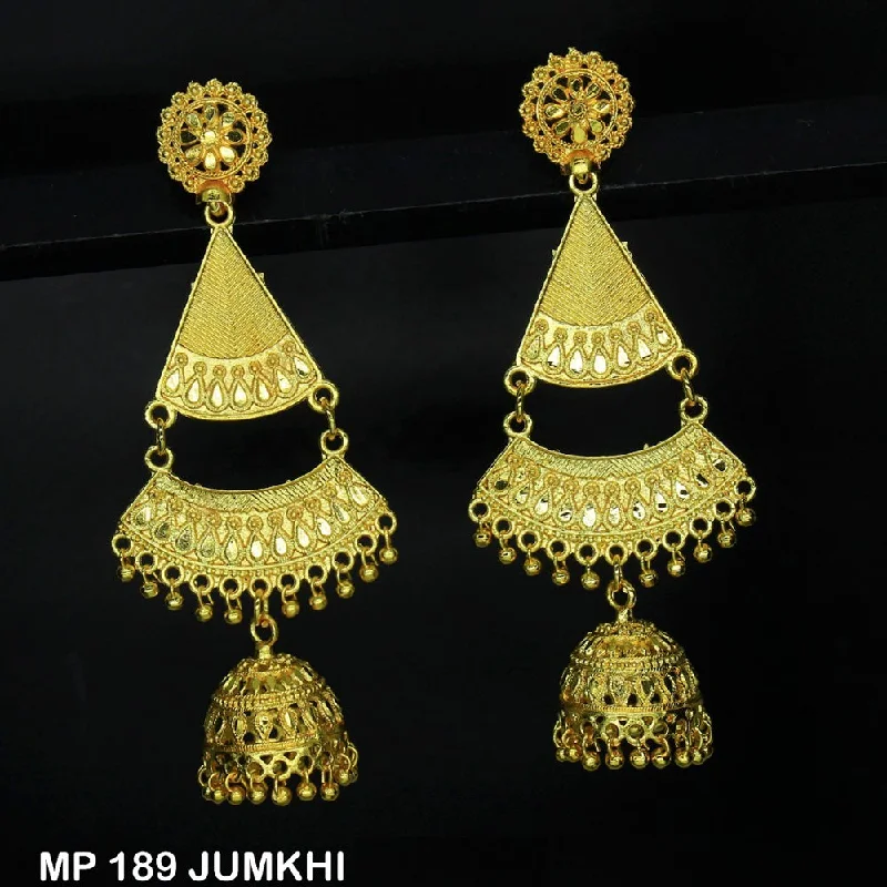 Adjustable Drop Earrings for Custom Fit -Mahavir Forming Gold Plated Dangler Earrings  - MP 189 Jumkhi