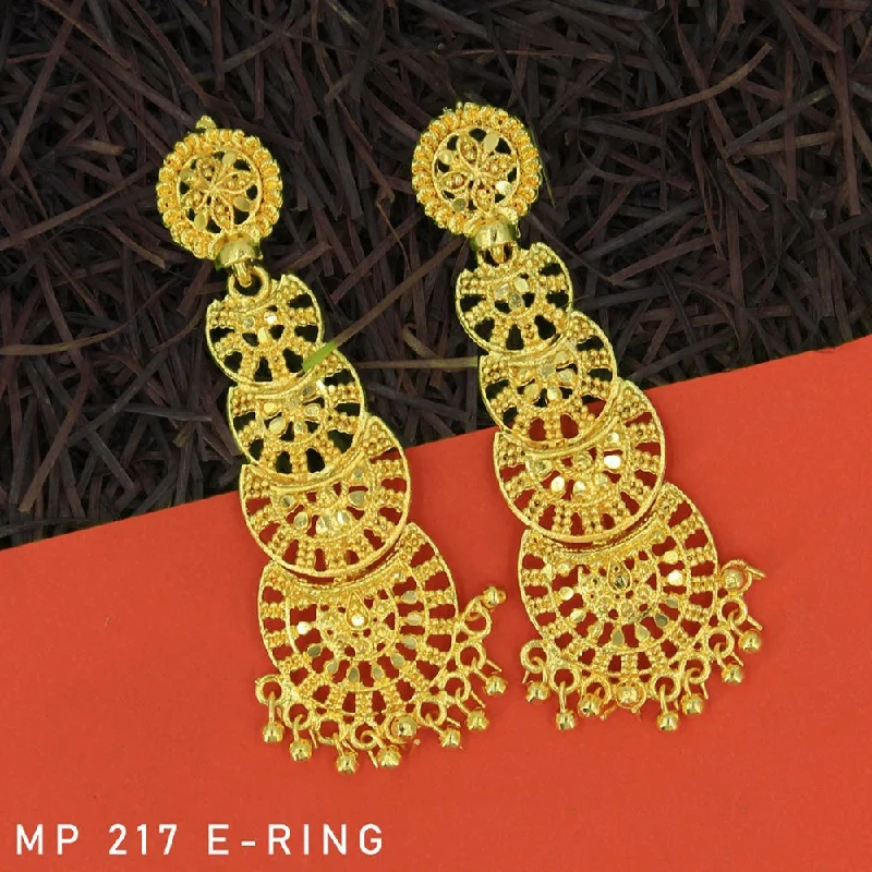 Gothic Drop Earrings with Dark Tone -Mahavir Forming Gold Plated Dangler Earrings  - MP 217 E Ring