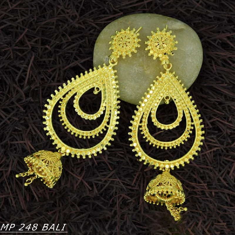 Lightweight Drop Earrings for All Day -Mahavir Forming Gold Plated Dangler Earrings  - MP 248 Bali