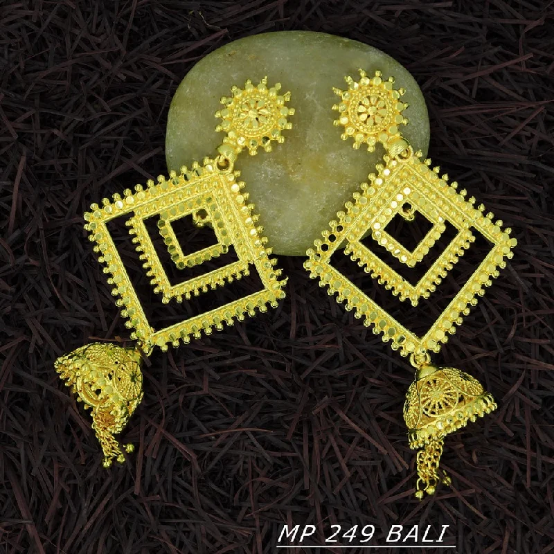 Waterproof Drop Earrings for Outdoor -Mahavir Forming Gold Plated Dangler Earrings  - MP 249 Bali