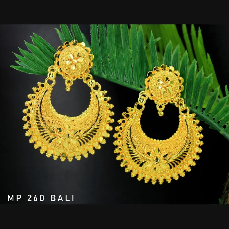 Hypoallergenic Drop Earrings for Sensitive -Mahavir Forming Gold Plated Dangler Earrings  - MP 260 Bali