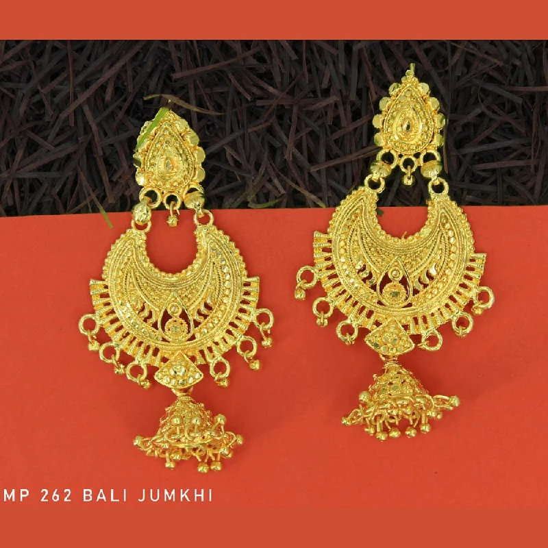 African Drop Earrings with Culture -Mahavir Forming Gold Plated Dangler Earrings  - MP 262 Bali Jumkhi