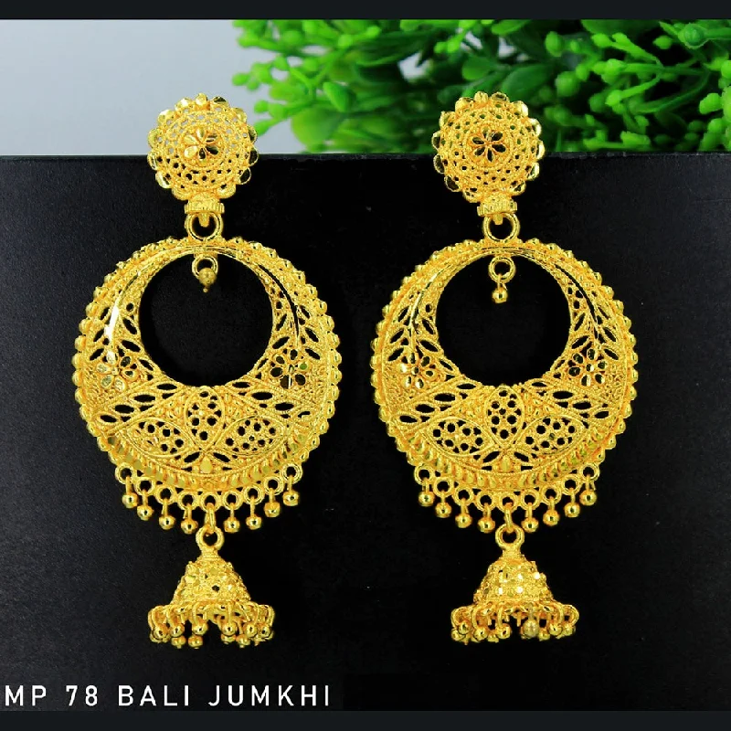 Celtic Drop Earrings with Knotwork -Mahavir Forming Gold Plated Dangler Earrings  - MP 78 Bali Jumkhi