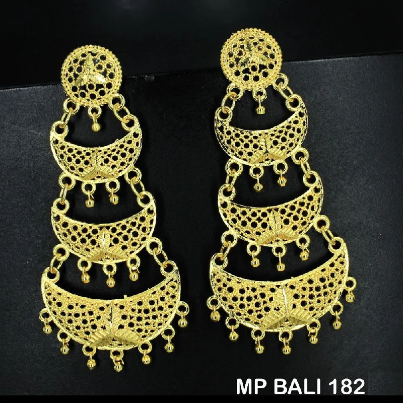 Screw Back Drop Earrings for Security -Mahavir Forming Gold Plated Dangler Earrings  - MP BALI 182