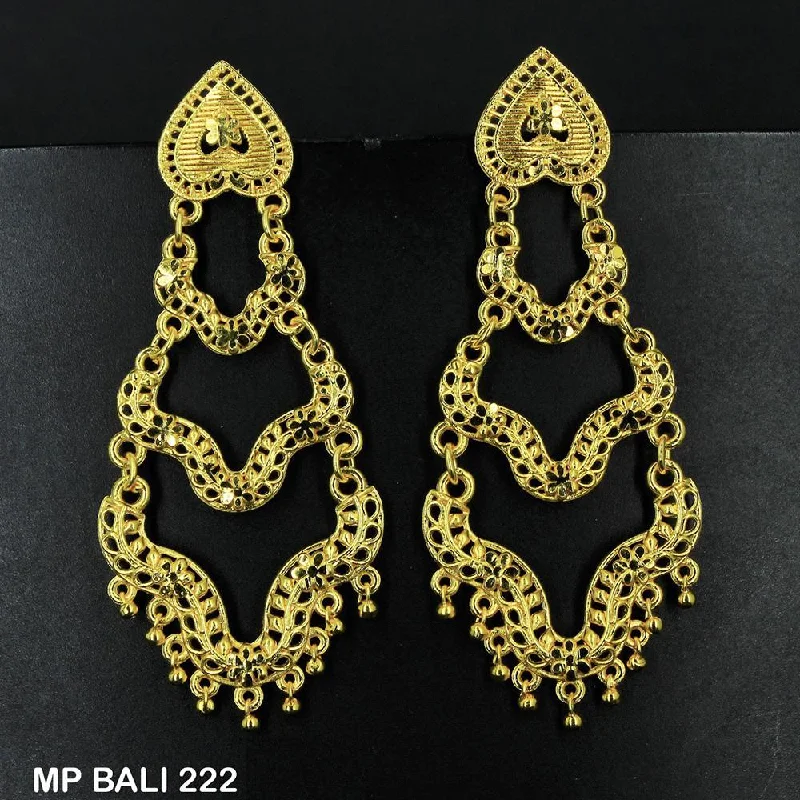 Adjustable Drop Earrings for Custom Fit -Mahavir Forming Gold Plated Dangler Earrings  - MP BALI 222