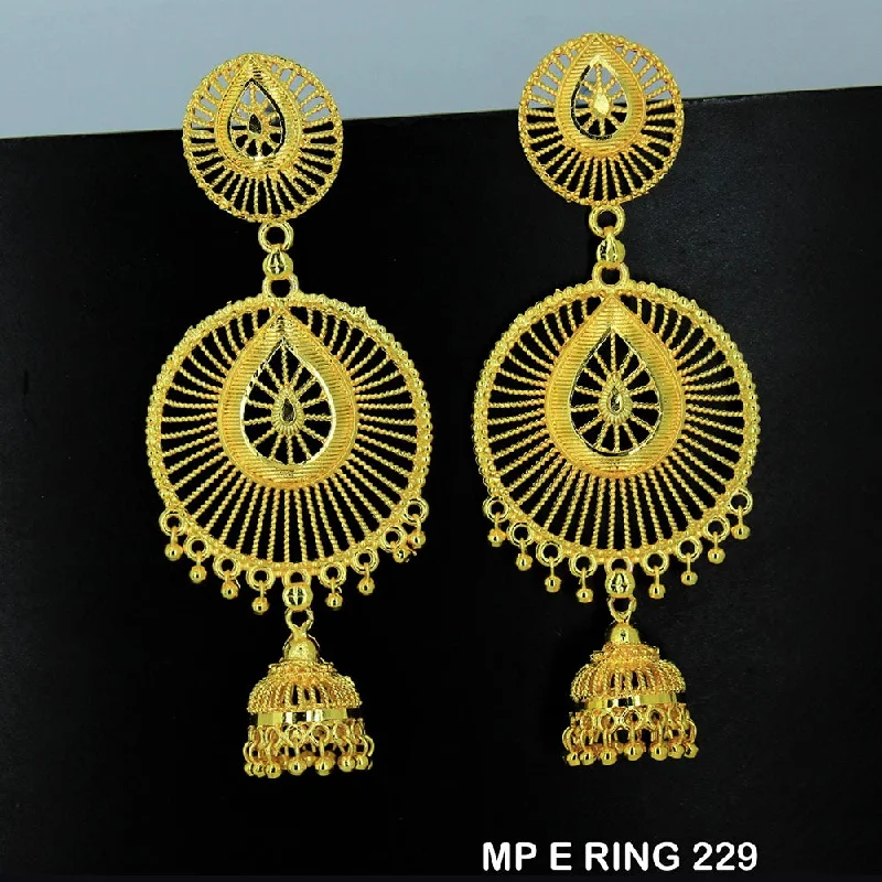 Vintage Drop Earrings with Patina -Mahavir Forming Gold Plated Dangler Earrings  - MP E Ring  229