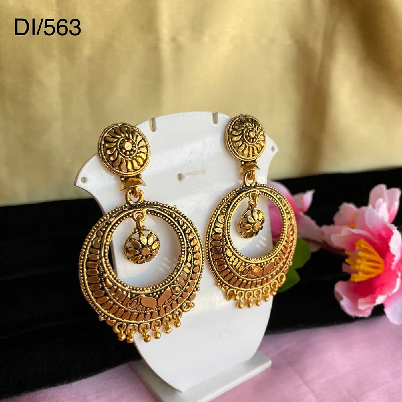 Drop Earrings with Knot Designs -Mahavir Gold Plated Dangler Earrings