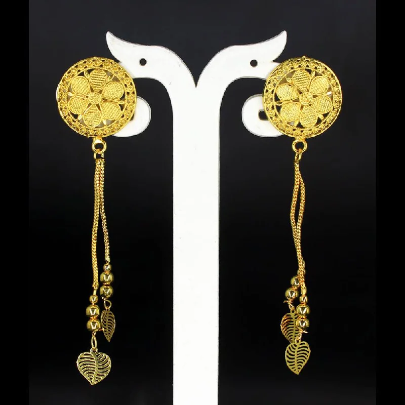 Drop Earrings for Engagement Party -Mahavir Gold Plated Dangler Earrings - JBS E RING 10