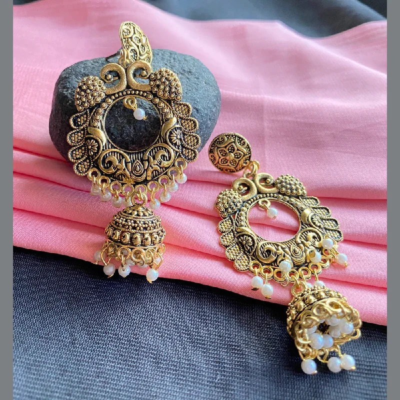 Detachable Drop Earrings with Charms -Mahavir Gold Plated Dangler Earrings