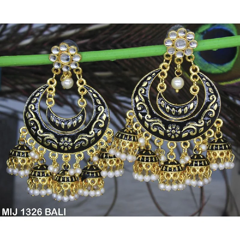 Heavy Duty Drop Earrings for Durability -Mahavir Gold Plated Designer Dangler Earrings - MIJ 1326 BALI