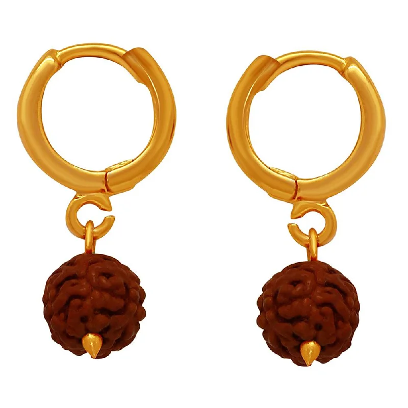 Drop Earrings with Enamel Coating -Mahi Magnificent Rudraksh Drop Earrings