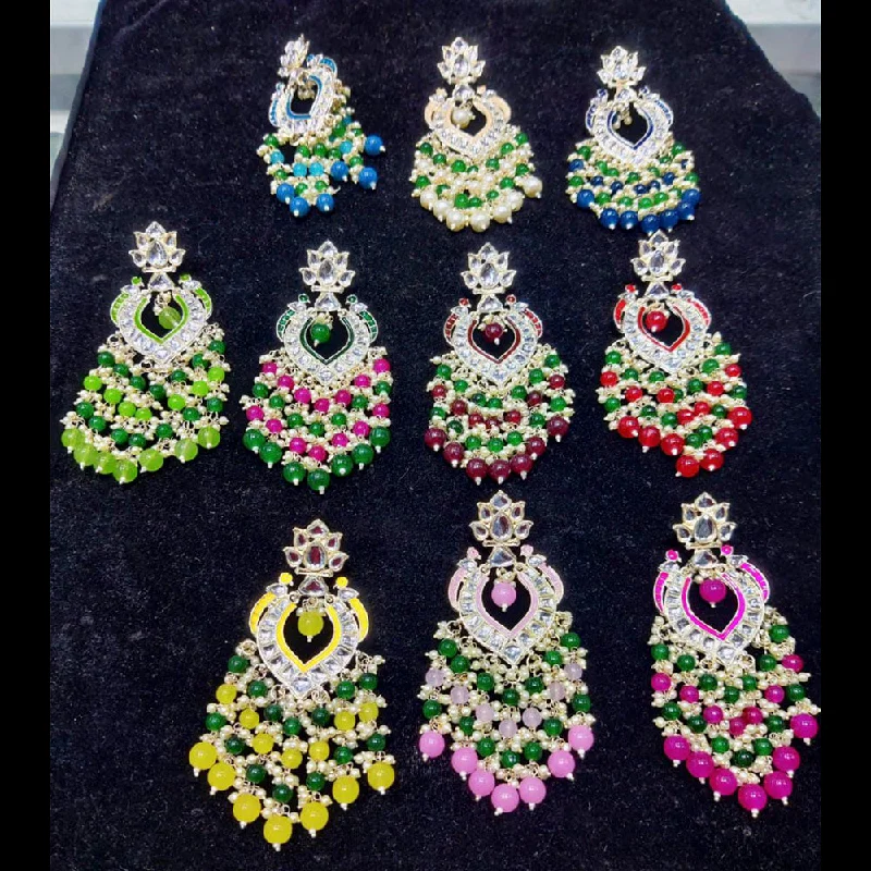 Drop Earrings with Filigree Work -Manisha Jewellery Kundan Stone Dangler Earrings