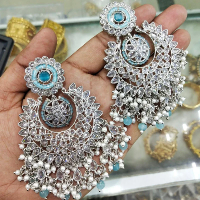 Crystal and Pearl Drop Earrings for Glamour -Manisha Jewellery Kundan Stone Dangler Earrings