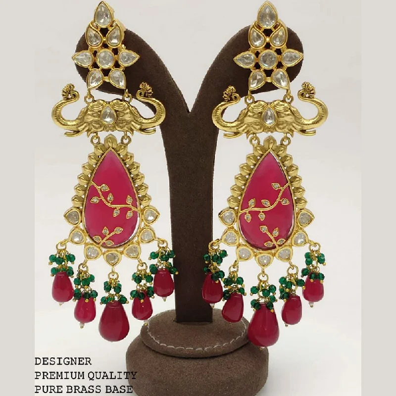 Rhinestone Drop Earrings for Sparkle -Manisha Jewellery Kundan Stone Dangler Earrings