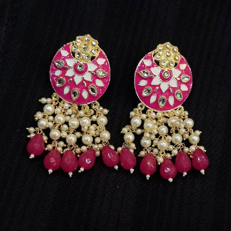 Drop Earrings with Polished Shine -Manisha Jewellery Meenakari Pearl Dangler Earrings