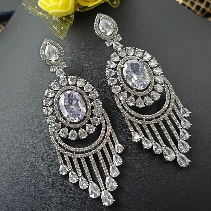 Drop Earrings with Animal Motifs -Manisha Jewellery Silver Plated AD Stone Dangler Earrings