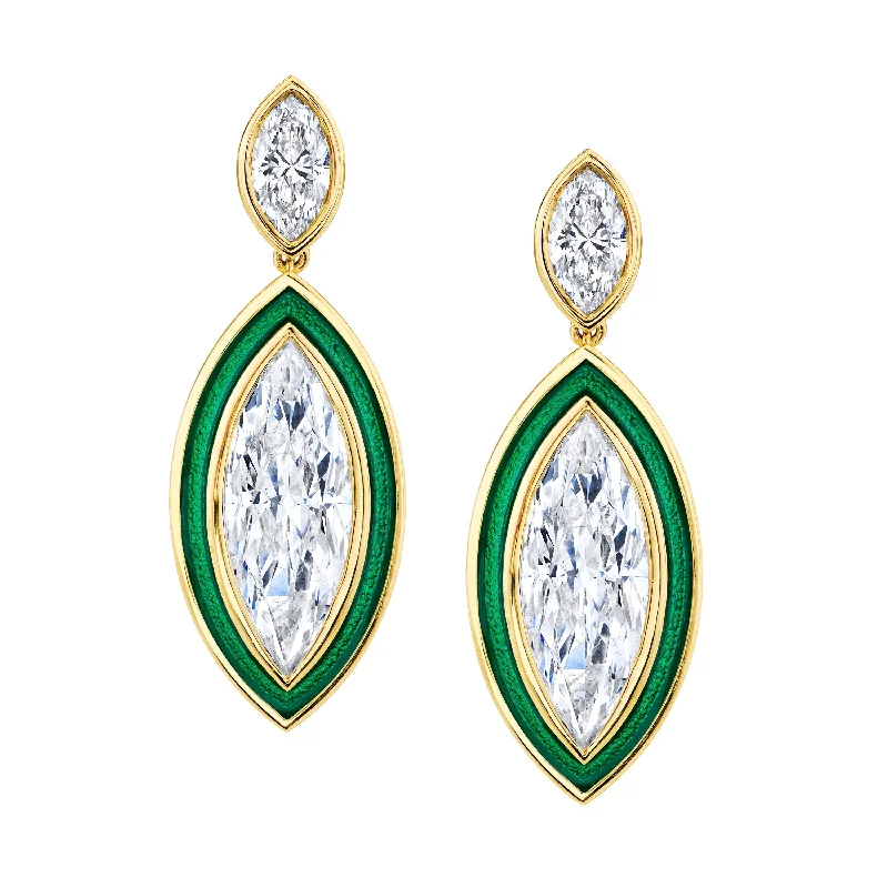 Drop Earrings for Shopping Trip -Marquise-cut Diamond Drop Earrings