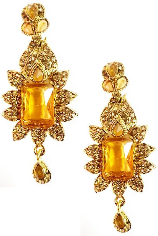 Drop Earrings with Keyhole Designs -Martina Jewels Gold Plated Austrian Stone Pack Of 6 Dangler Earrings - E-107