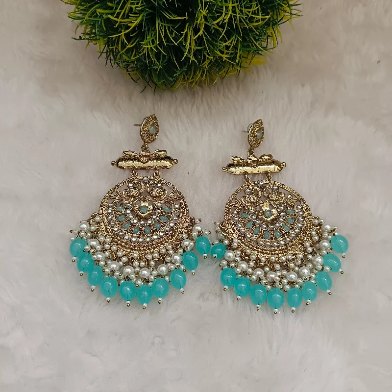 Drop Earrings for Festival Style -Om Creation Gold Plated Designer Kundan Dangler Earrings