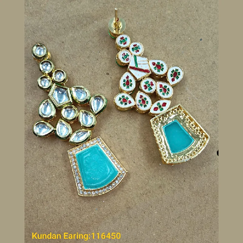 Maximalist Drop Earrings for Bling -Padmawati Bangles Gold Plated Kundan Stone Dangler Earrings