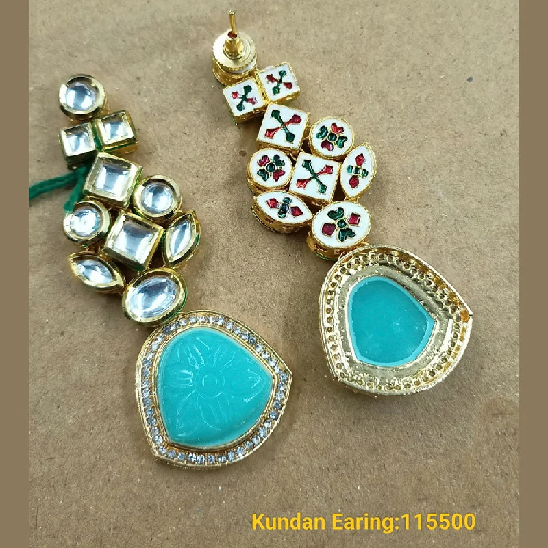 Animal Print Drop Earrings for Fun -Padmawati Bangles Gold Plated Kundan Stone Dangler Earrings