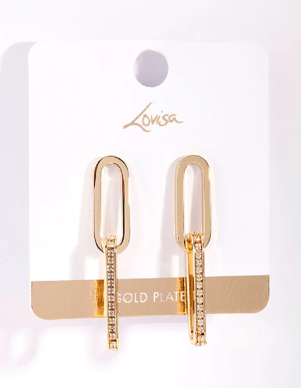 Round Drop Earrings for Classic -Gold Plated Drop Earrings