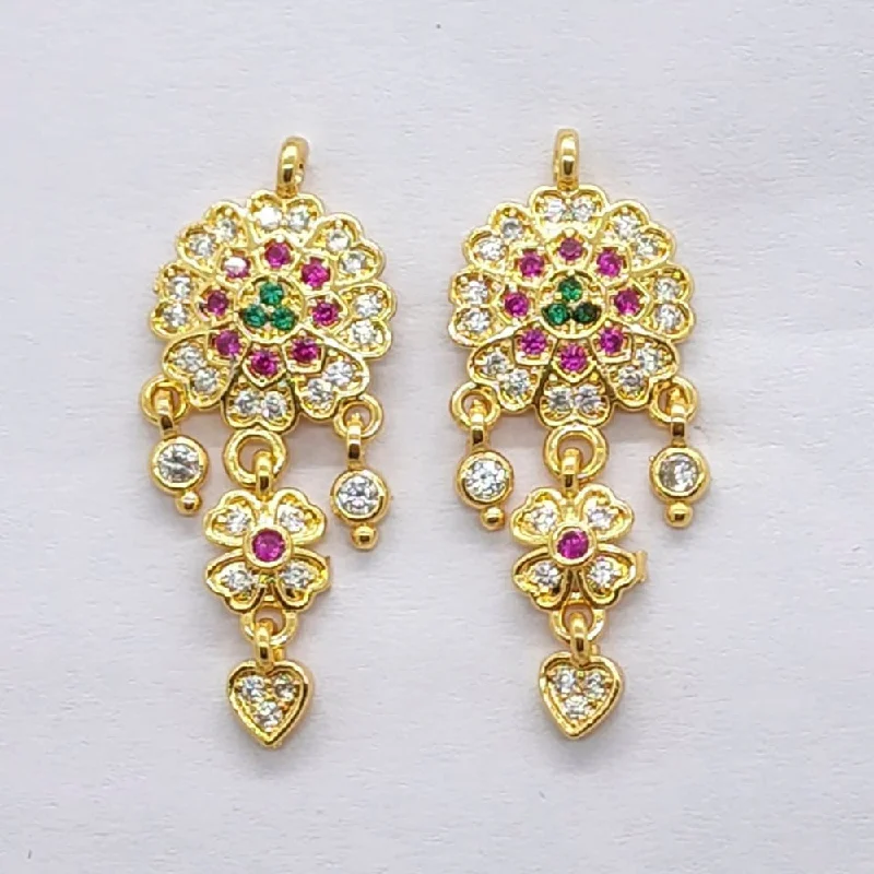 Hypoallergenic Drop Earrings for Sensitive -Raiyaraj Gold Plated American Diamond Micro Plated Pack of 3 Dangler Earrings