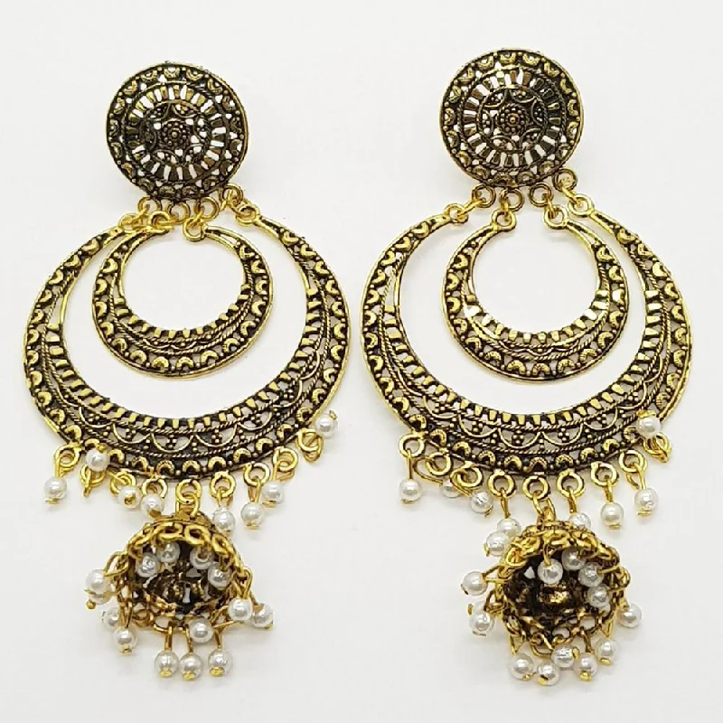 Drop Earrings with Textured Surface -Raiyaraj Gold Plated Pack Of 3 Dangler Earrings -RREAR05