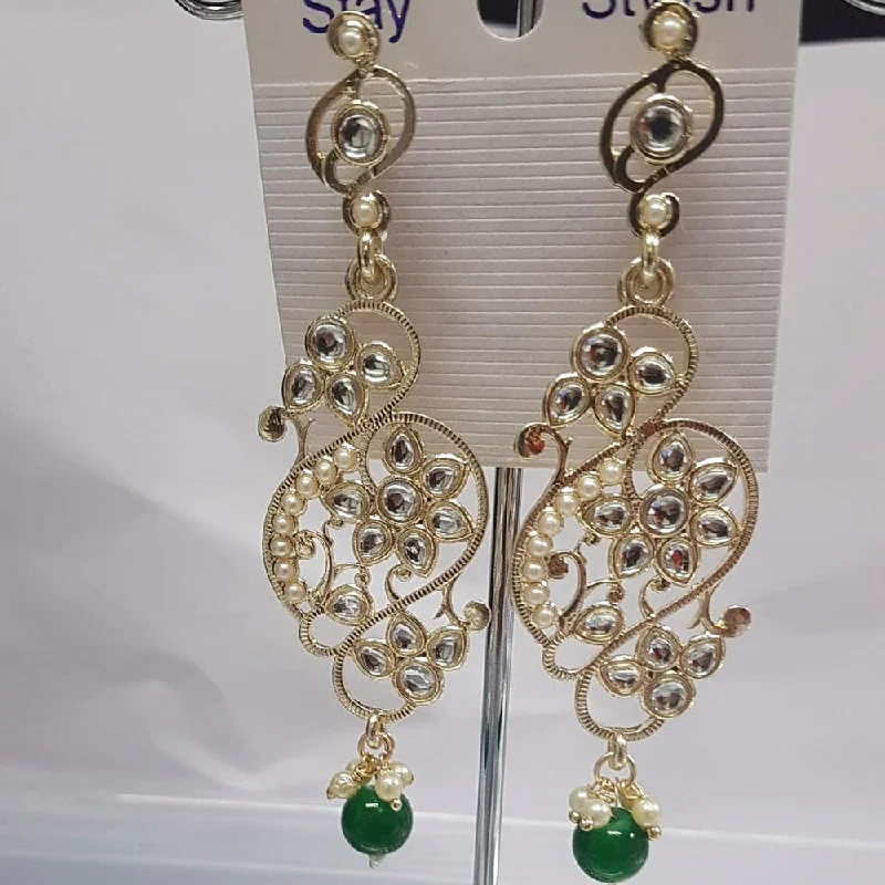 Large Drop Earrings for Statement -Shreeji Austrian Stone Gold Plated Dangler Earrings