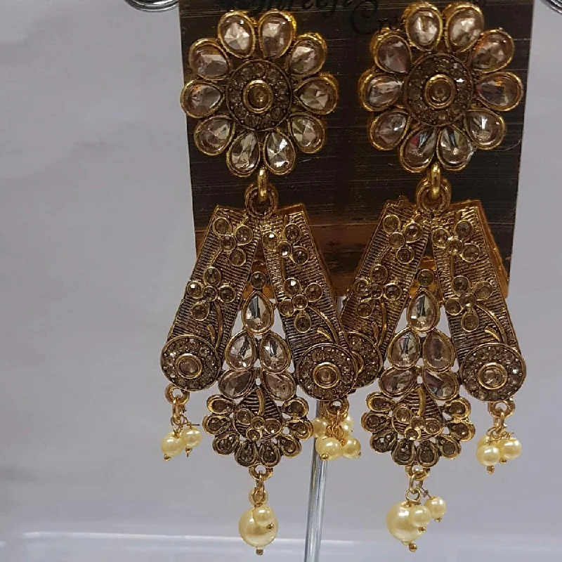 Small Drop Earrings for Delicate -Shreeji Austrian Stone Gold Plated Dangler Earrings-ShreejiEar03