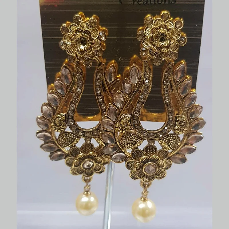 Crystal Drop Earrings for Sparkle -Shreeji Austrian Stone Gold Plated Dangler Earrings-ShreejiEar04