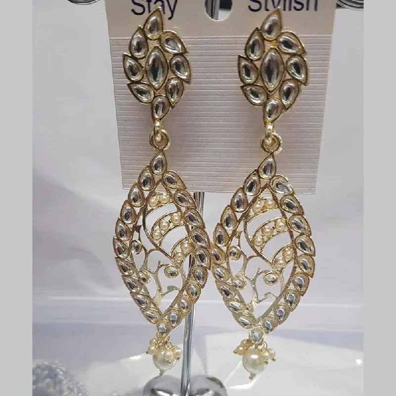 Drop Earrings with Knot Designs -Shreeji Austrian Stone Gold Plated Dangler Earrings-ShreejiEar08