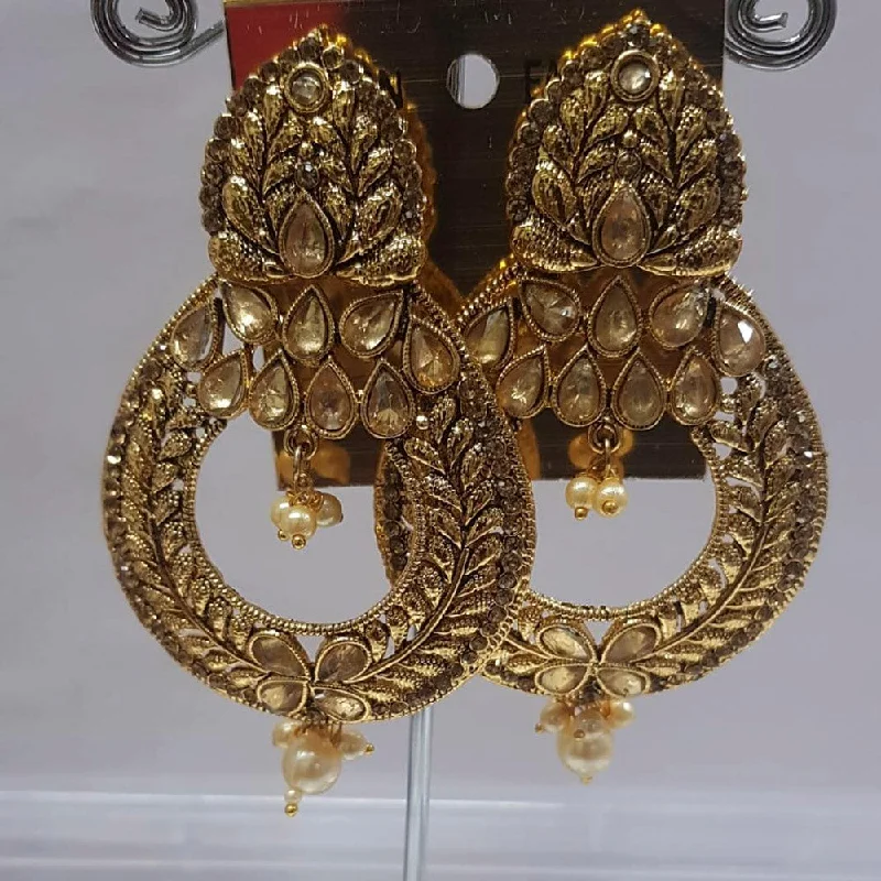 Drop Earrings for Travel Look -Shreeji Austrian Stone Gold Plated Dangler Earrings-ShreejiEar16