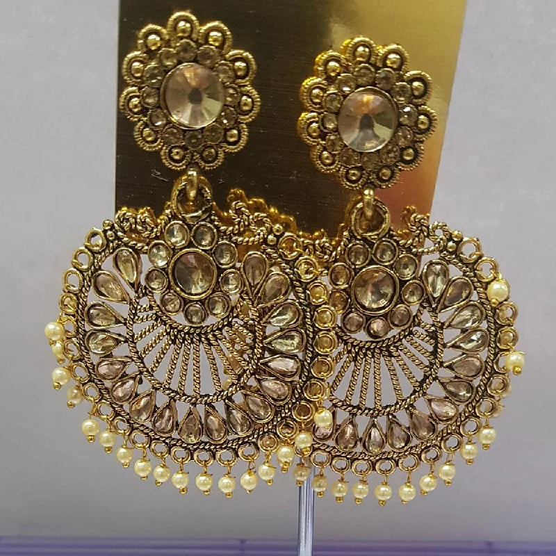 Drop Earrings for Shopping Trip -Shreeji Austrian Stone Gold Plated Dangler Earrings-ShreejiEar17