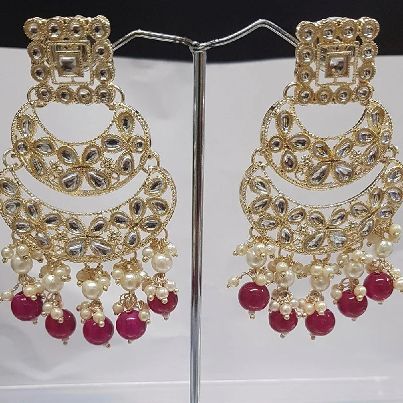 Drop Earrings for Work Attire -Shreeji Austrian Stone Gold Plated Dangler Earrings-ShreejiEar19