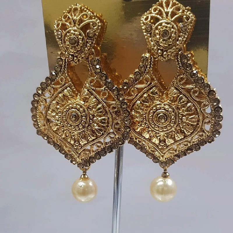 Drop Earrings for Festival Style -Shreeji Austrian Stone Gold Plated Dangler Earrings-ShreejiEar22