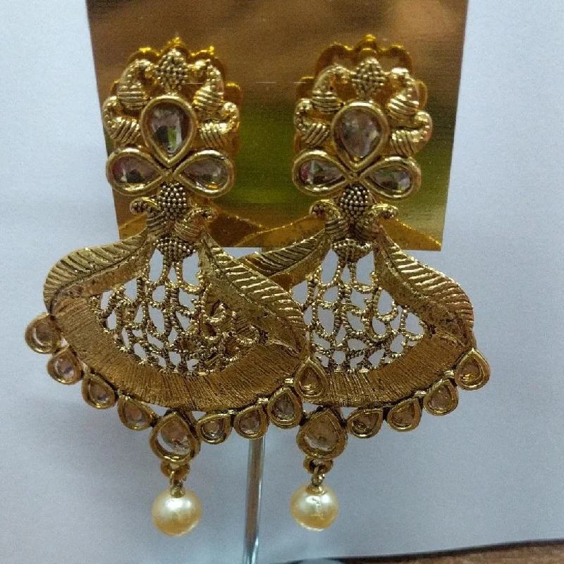 Short Drop Earrings for Subtle -Shreeji Austrian Stone Gold Plated Dangler Earrings