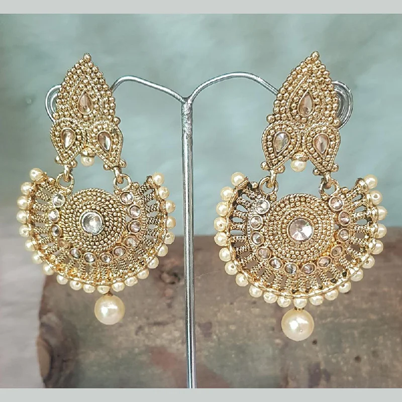 Heart Shaped Drop Earrings for Love -Shreeji Gold Plated Dangler Earrings Earrings