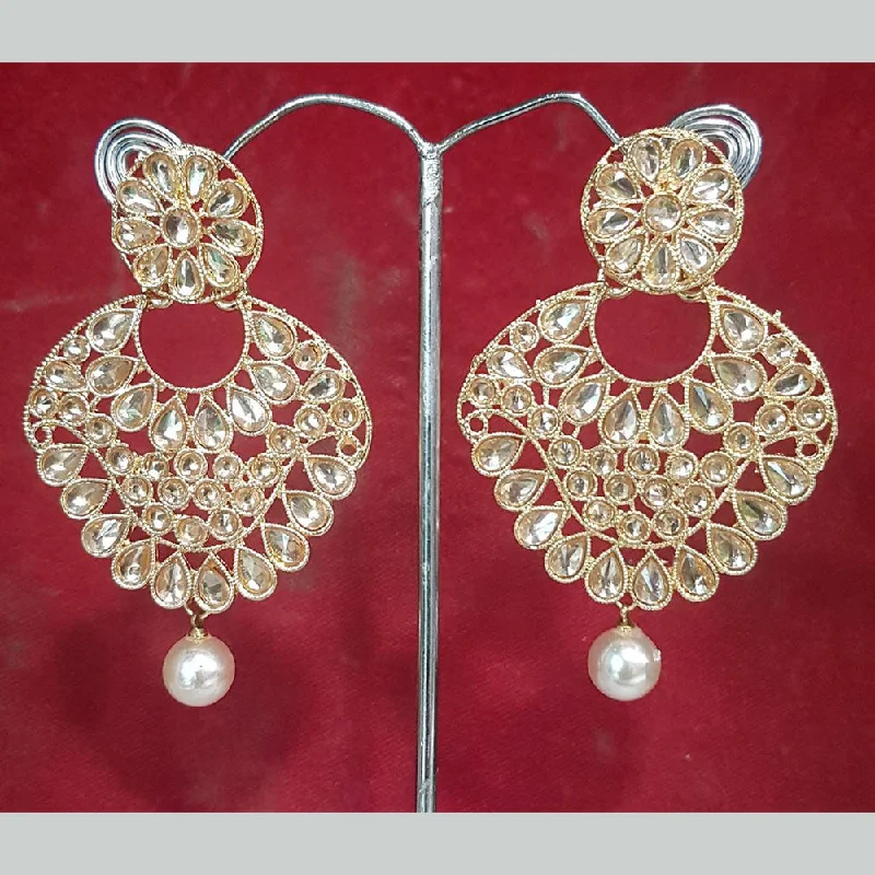 Round Drop Earrings for Classic -Shreeji Gold Plated Dangler Earrings Earrings