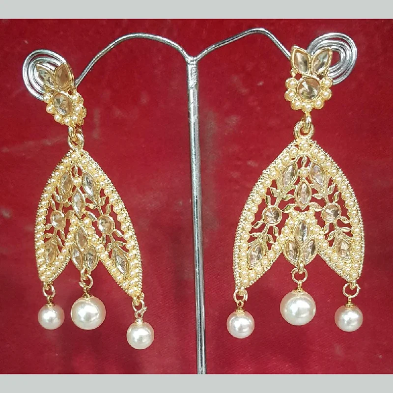 Short Drop Earrings for Subtle -Shreeji Gold Plated Dangler Earrings Earrings