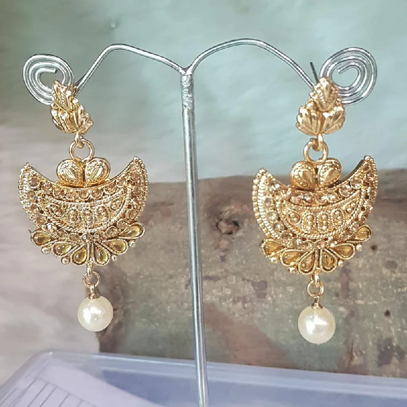 Floral Drop Earrings with Petals -Shreeji Gold Plated Dangler Earrings Earrings