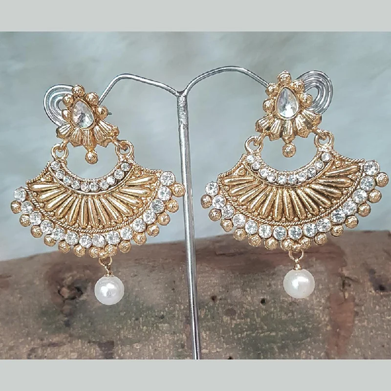 Oval Drop Earrings for Grace -Shreeji Gold Plated Dangler Earrings Earrings