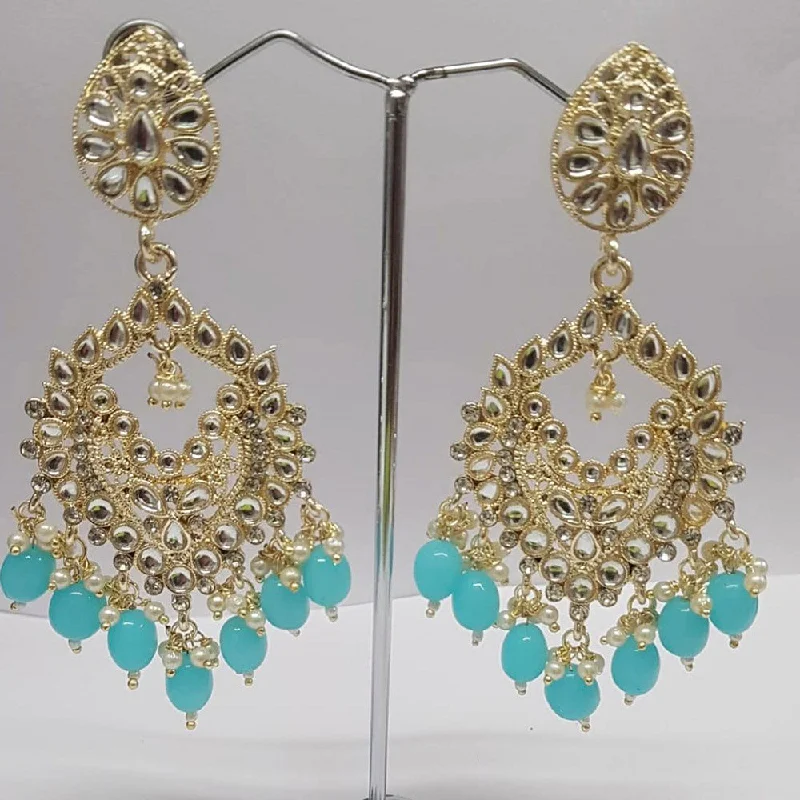 Drop Earrings with Enamel Coating -Shreeji Kundan Stone Gold Plated Dangler Earrings - ShreejiEar24