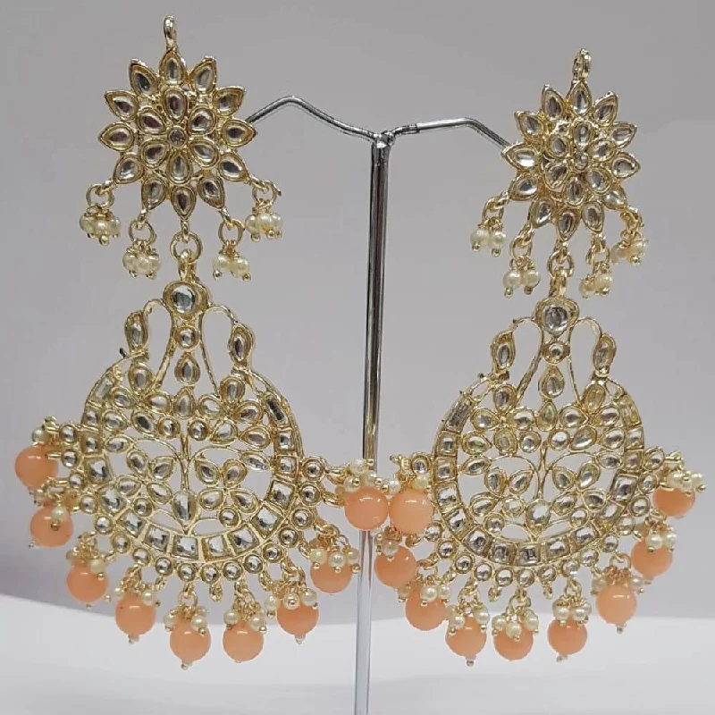 Gemstone and Diamond Drop Earrings for Opulence -Shreeji Kundan Stone Gold Plated Dangler Earrings - ShreejiEar25