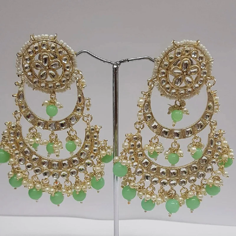 Tarnish Resistant Drop Earrings for Longevity -Shreeji Kundan Stone Gold Plated Dangler Earrings - ShreejiEar39