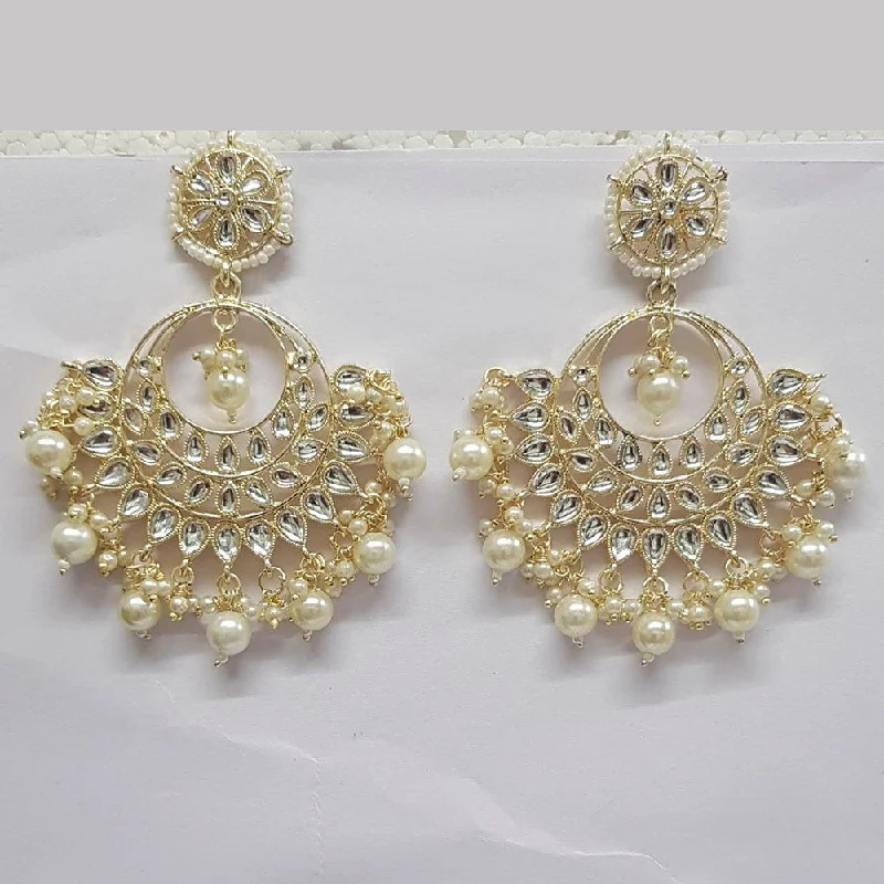 Celtic Drop Earrings with Knotwork -Shreeji Kundan Stone Gold Plated Dangler Earrings - ShreejiEar45