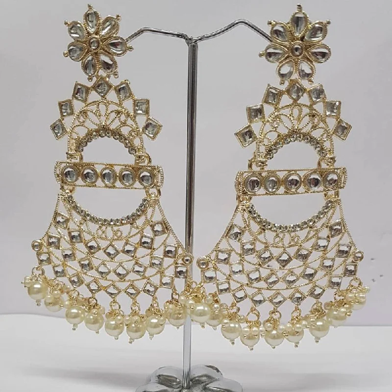 Punk Drop Earrings with Spikes -Shreeji Kundan Stone Gold Plated Dangler Earrings - ShreejiEar49