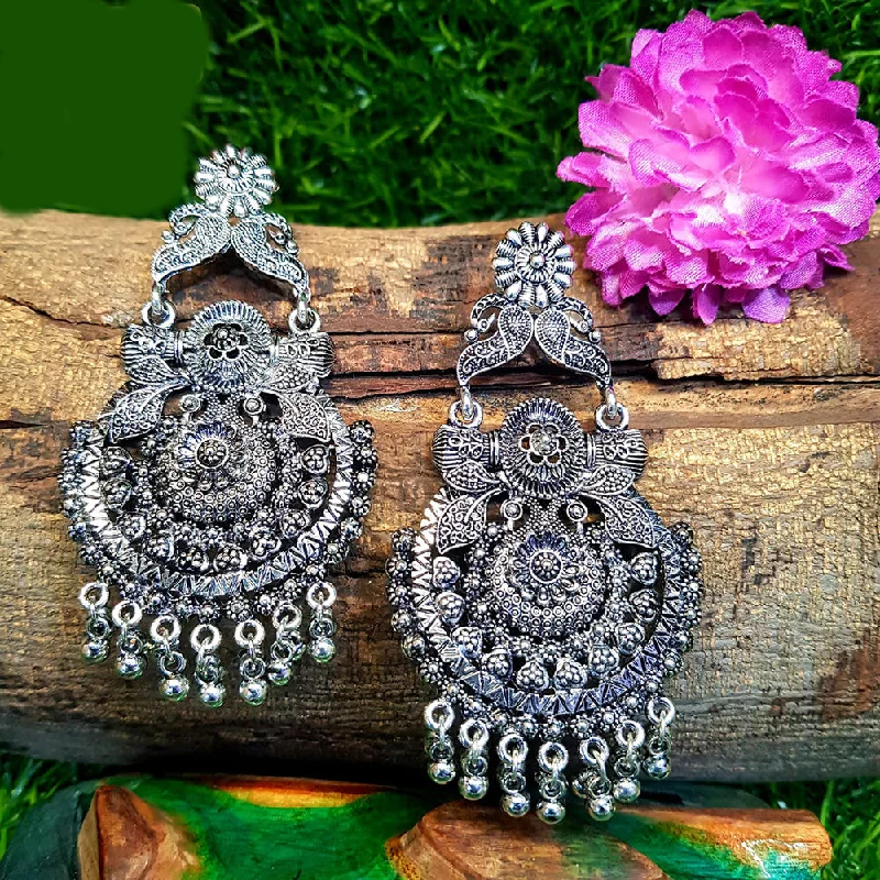 Star Shaped Drop Earrings for Charm -Shreeji Oxidized Plated Dangler Earrings - 10101003SL