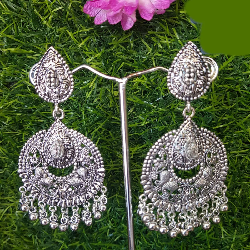 Round Drop Earrings for Classic -Shreeji Oxidized Plated Dangler Earrings - 10101010SL